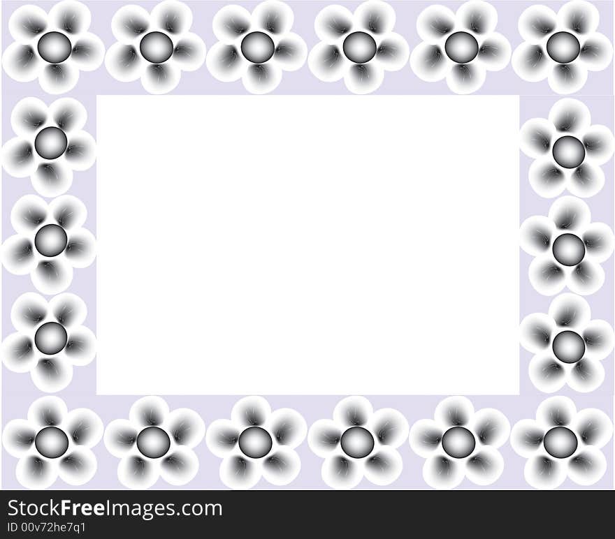 Black and white flower frame