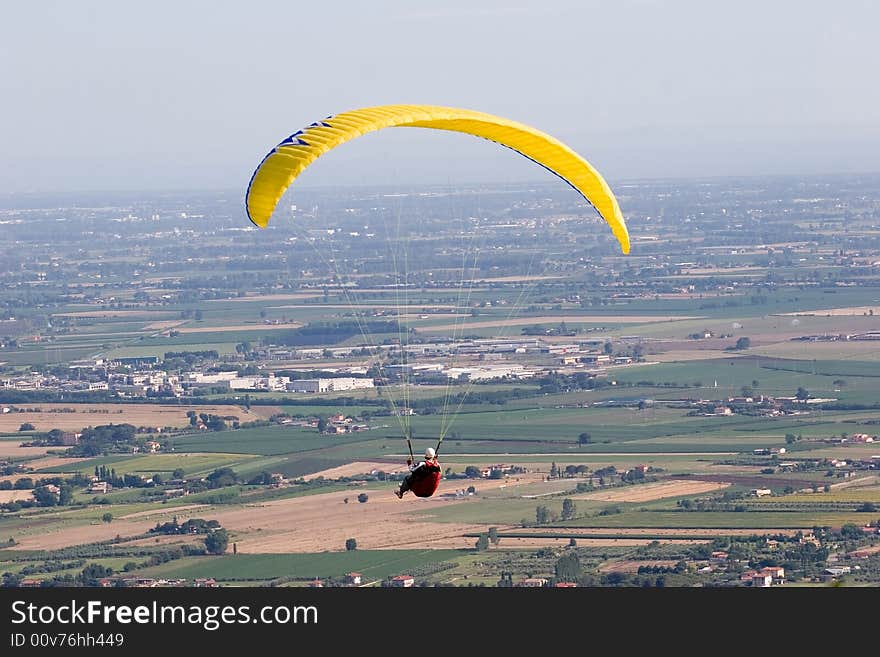 Flying over the town