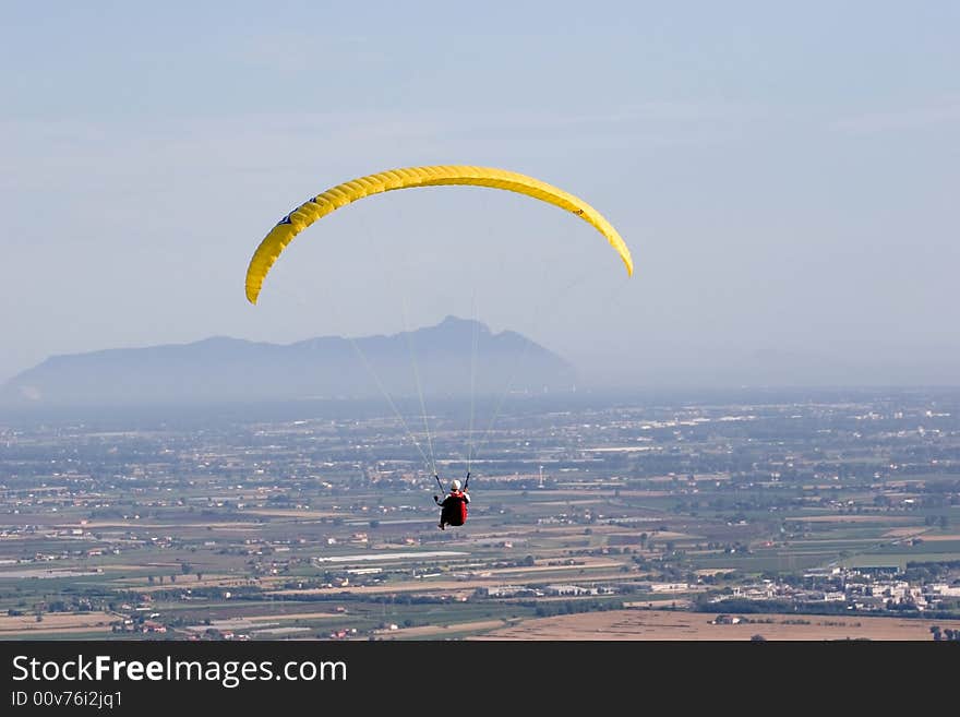 Flying over the town