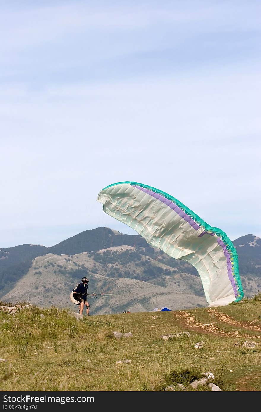 Alone in the sky while having fun. Alone in the sky while having fun