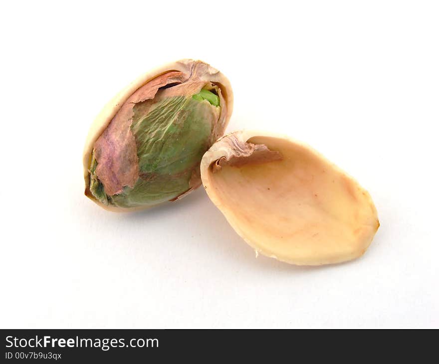 Pistachio Nut With Half Shell Removed