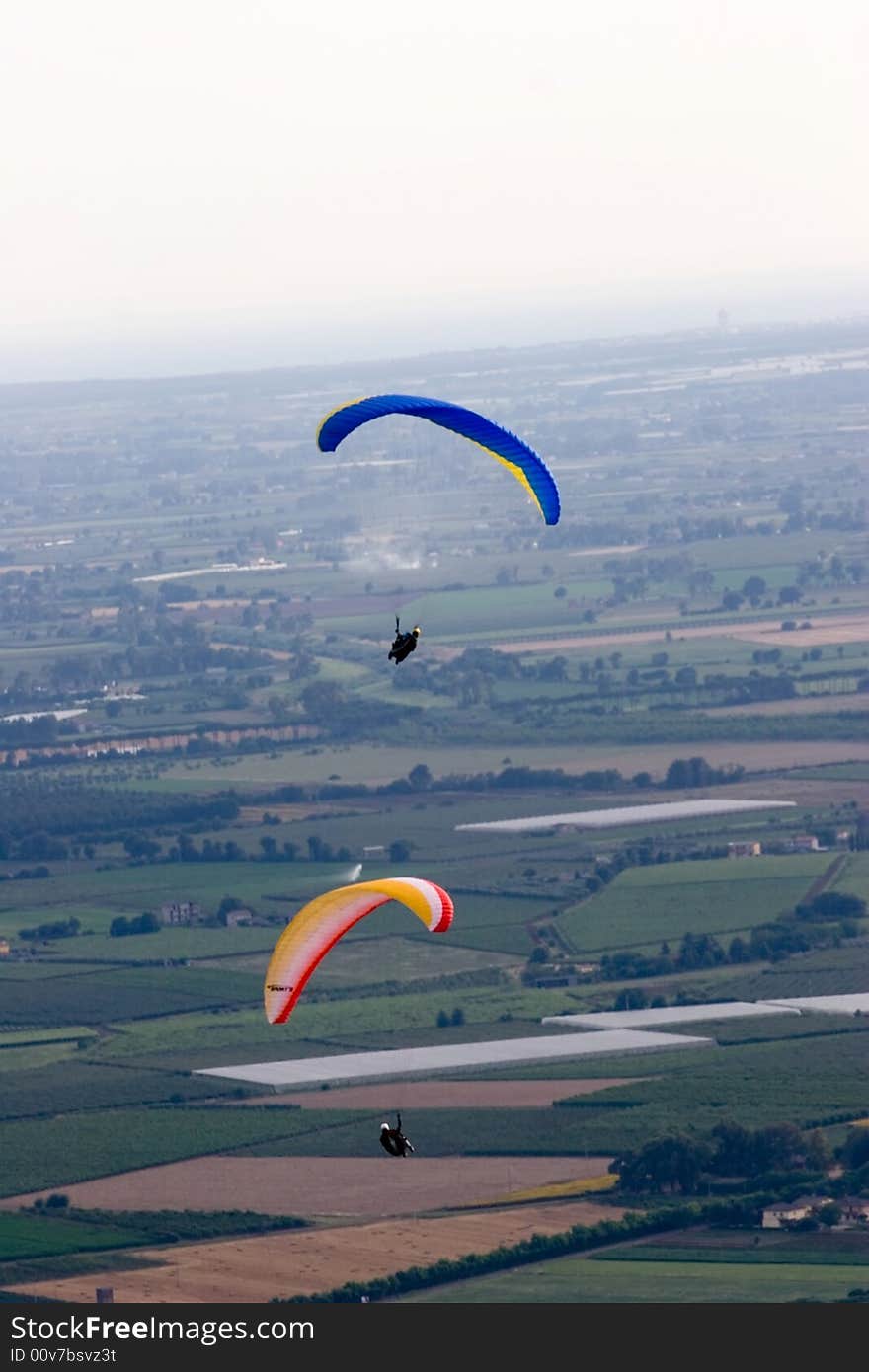 Flying over the town