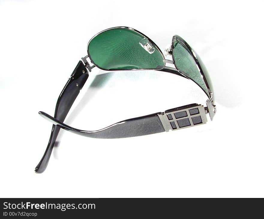 Dark Green Sunglasses Isolated