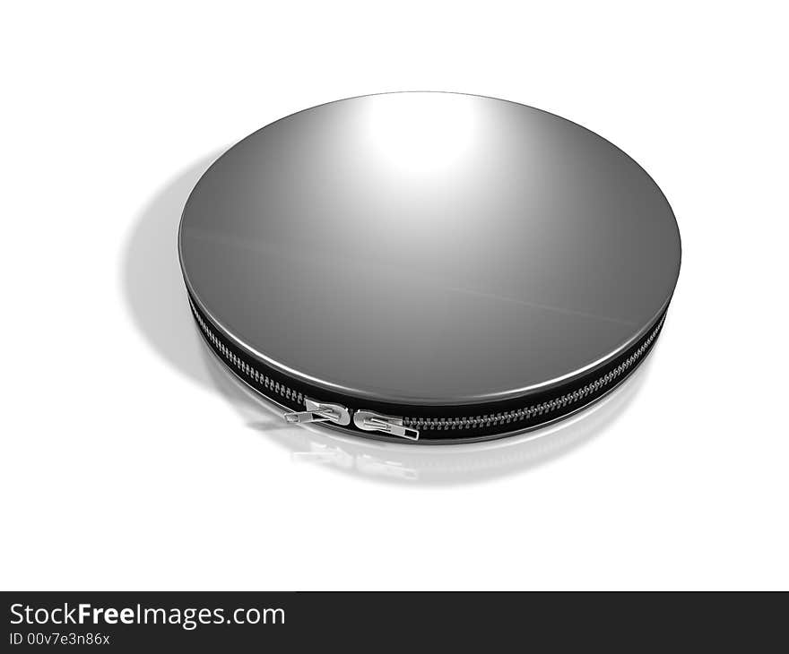 CD metal case on white background. CD metal case on white background