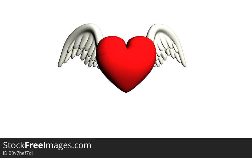 Valantine heart with wings render