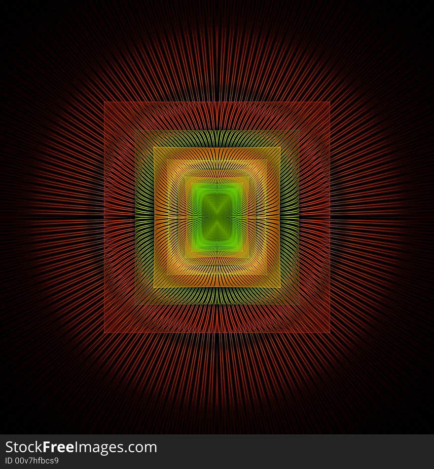 Abstract fractal image resembling an emblam