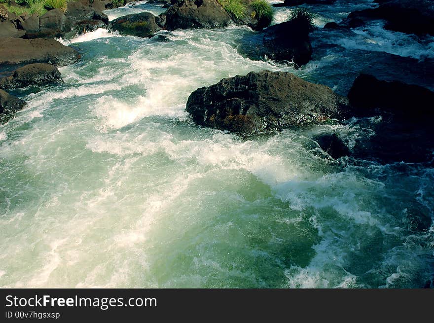 Rapids on Iguazu River - Argentina. Rapids on Iguazu River - Argentina