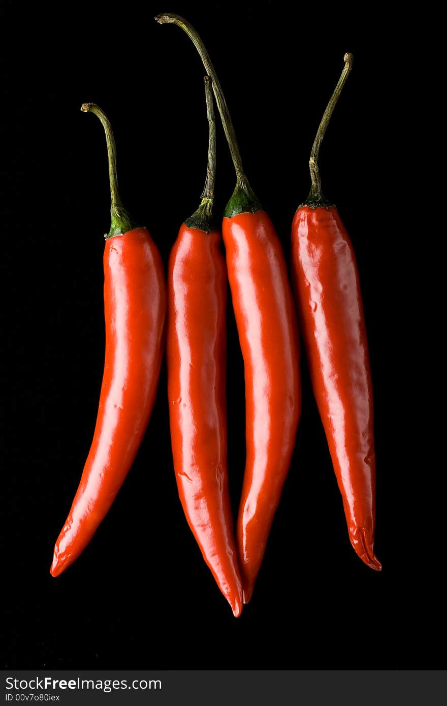 Four Red Chili  Peppers