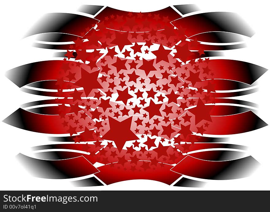 Abstract shiny red background with stars. Abstract shiny red background with stars