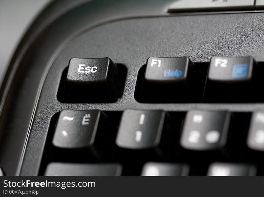 The part of black keybord close-up. The part of black keybord close-up