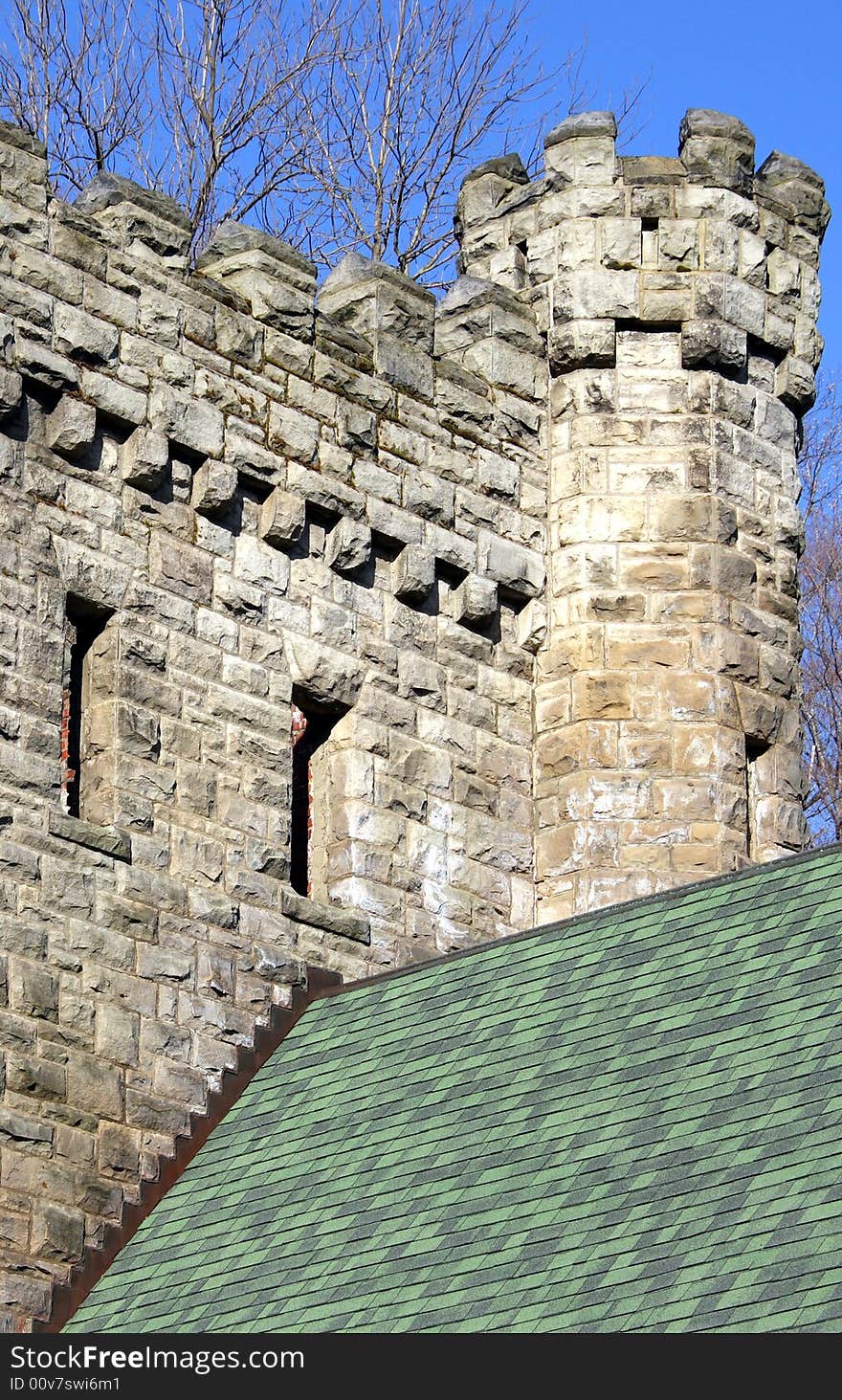 Tower section of the stone castle. Tower section of the stone castle