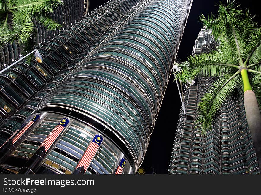 petronas,  towers kuala lumpur, malaysia, at night