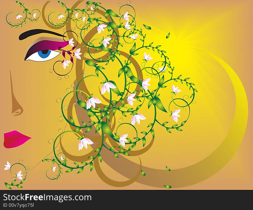 Vector Illustration abstract flora The nature in the spring