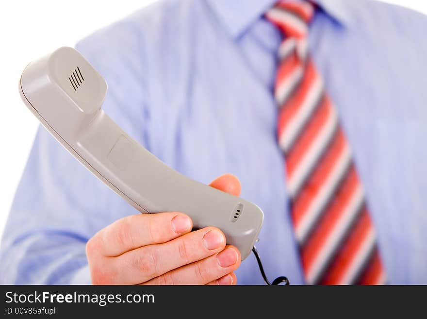 Business man with telephone