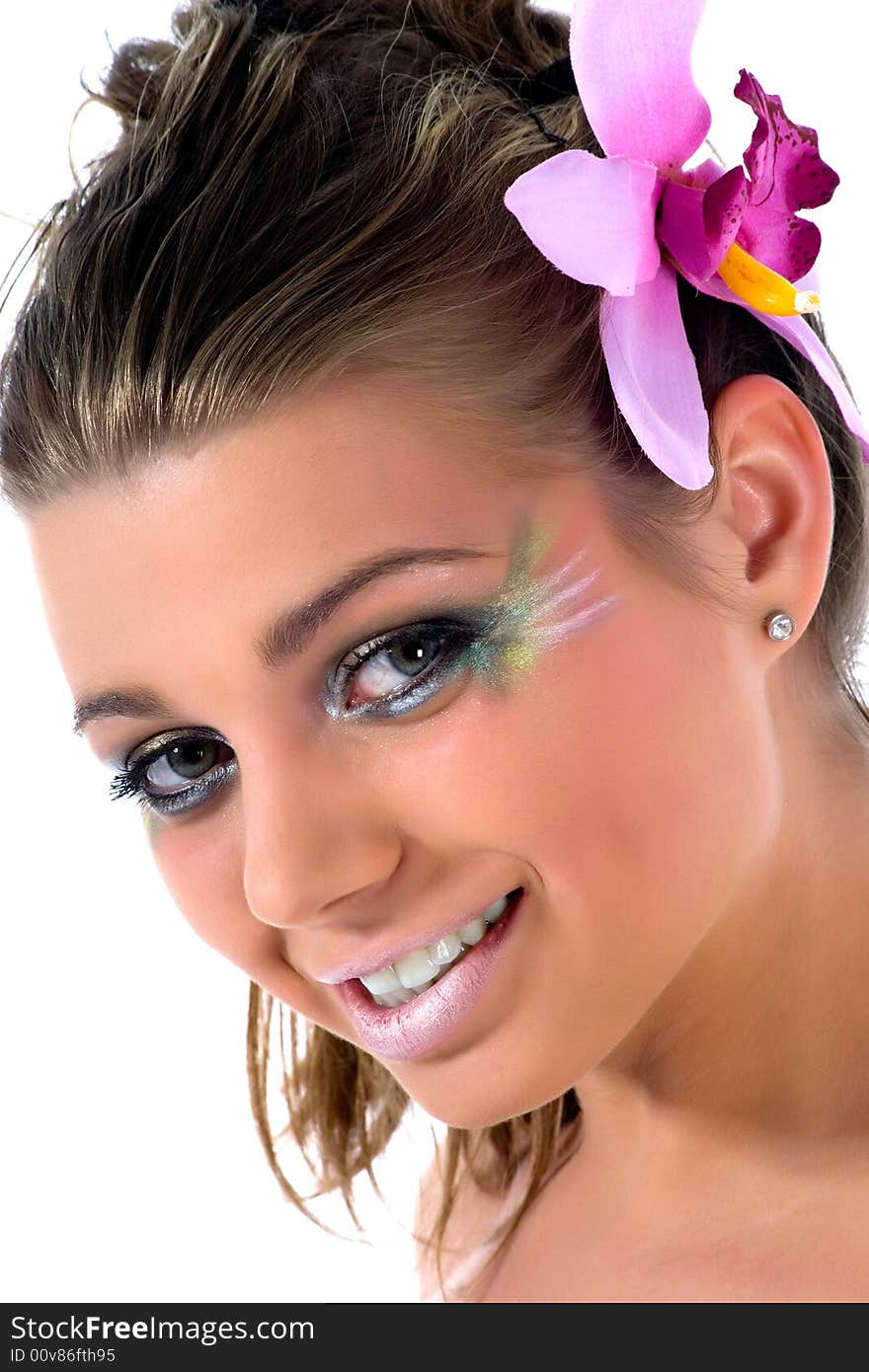 Girl With Face-art Butterfly Paint