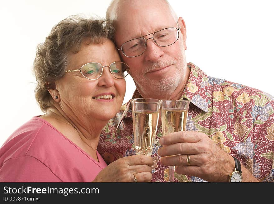 Happy Senior Couple Toasting