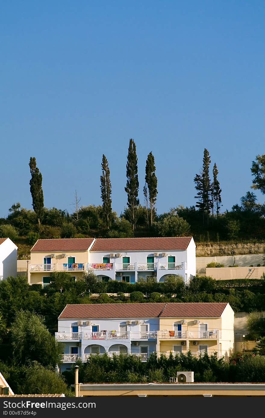 Small greek apartments near sea at Sidari - Corfu island. Small greek apartments near sea at Sidari - Corfu island