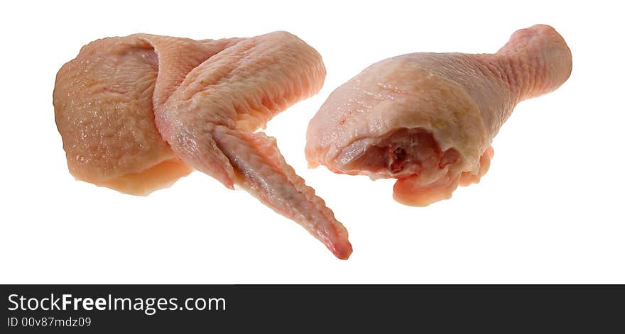 Part of an raw chicken. Part of an raw chicken