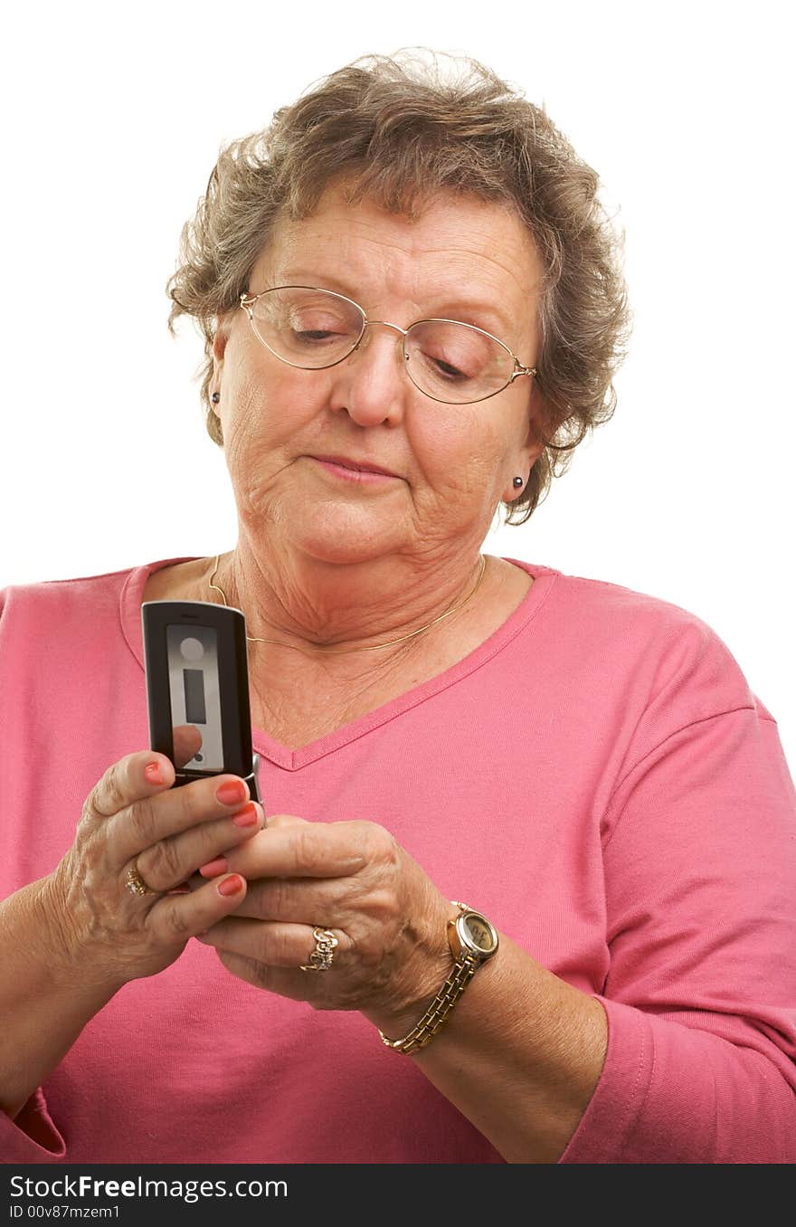 Grandma Texting on Cell Phone. Grandma Texting on Cell Phone