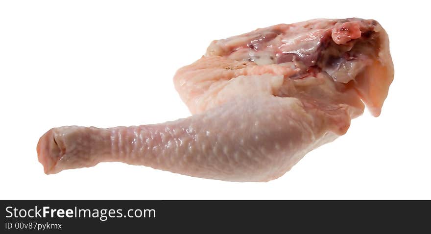 Part of an raw chicken. Part of an raw chicken