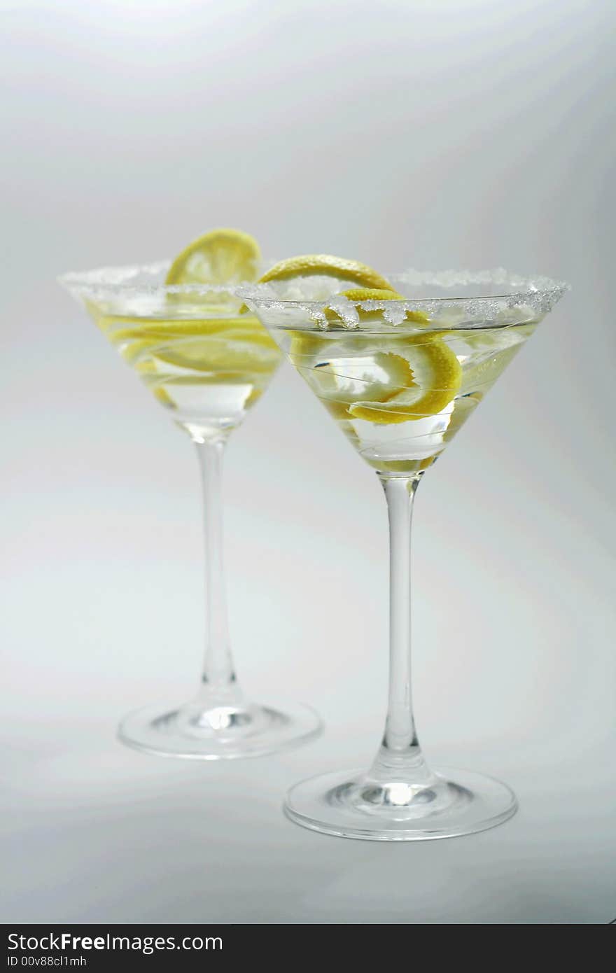 Martini With Sugar Crust, Lemon And Peels