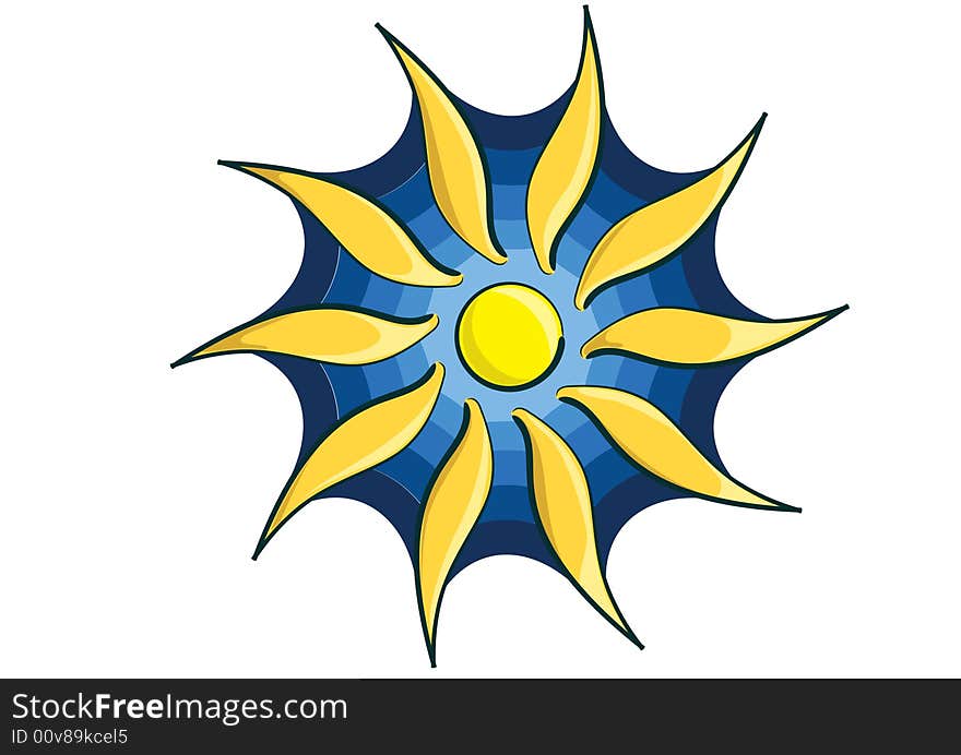 Sunflower design in web around. Sunflower design in web around