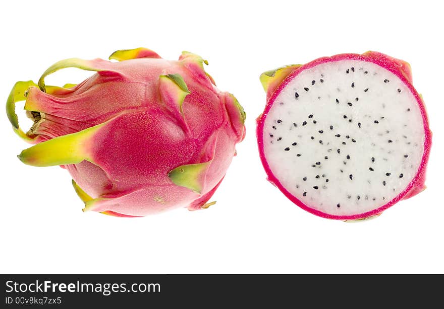 Pitaya (dragon fruit) isolated on a white background. Pitaya (dragon fruit) isolated on a white background