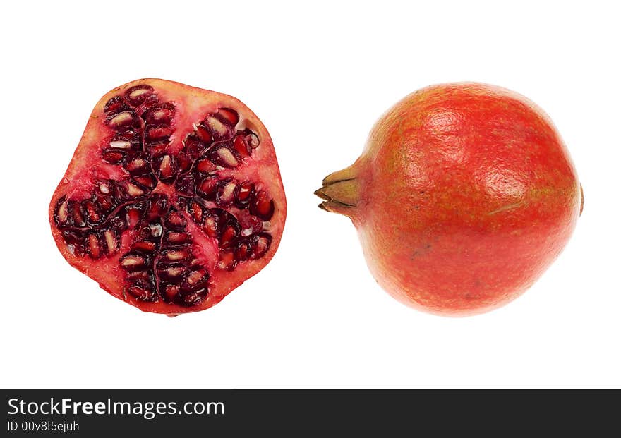 Fresh pomegranate isolated on a white background (Punica granatum). Fresh pomegranate isolated on a white background (Punica granatum)