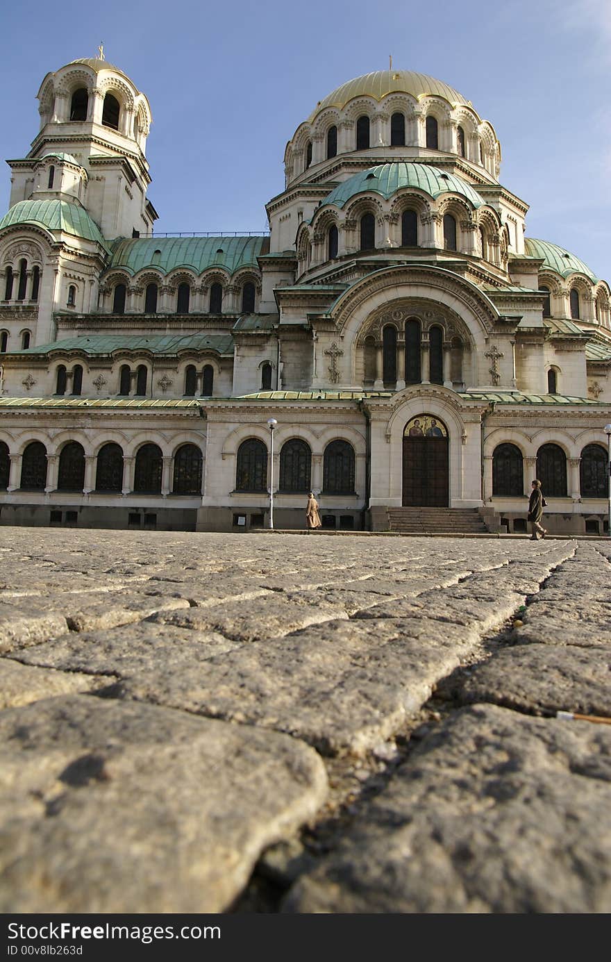 Alexander Nevsky Cathedral in Sofia at spring morning