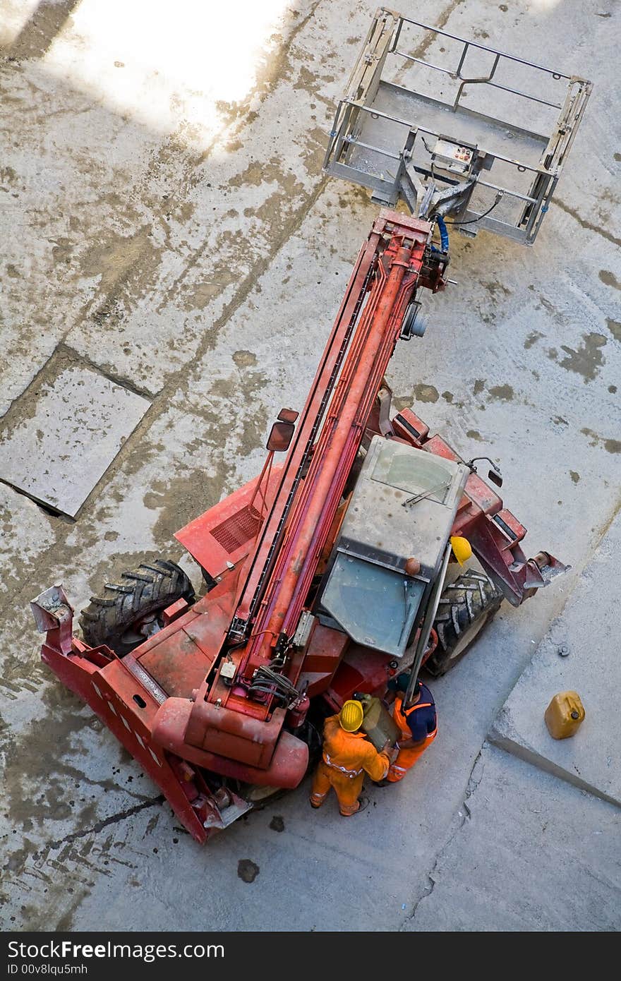 Crane with drum