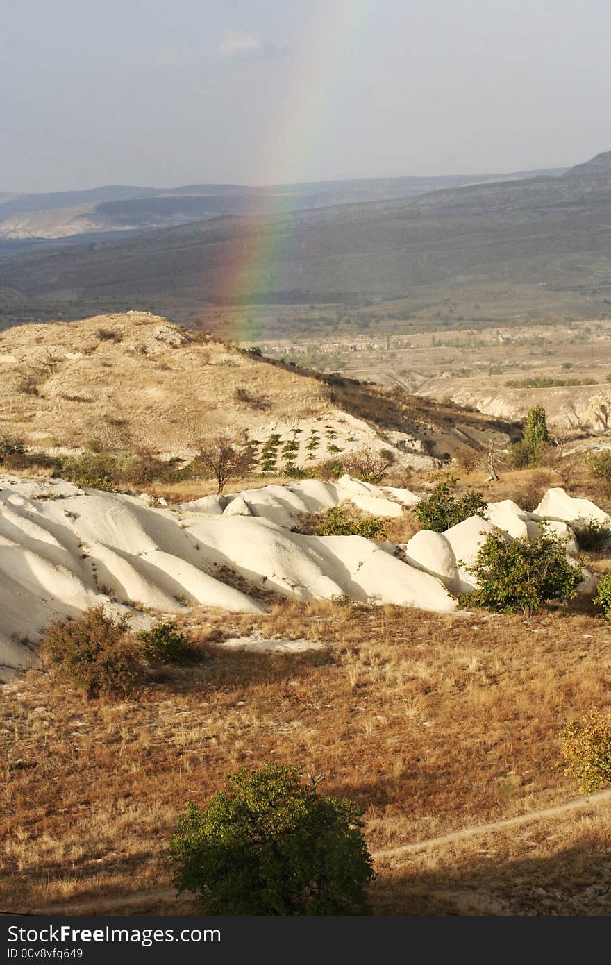 Rainbow that appeared in capadocia after a brief downpour. Rainbow that appeared in capadocia after a brief downpour