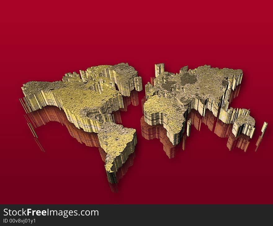 World map 3D abstract background