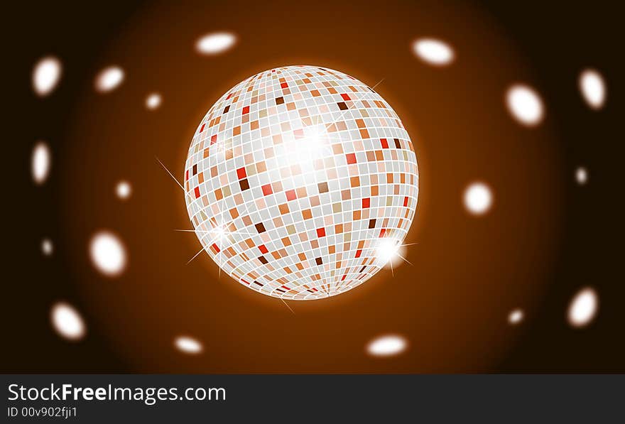 Illustrated hot party disco ball