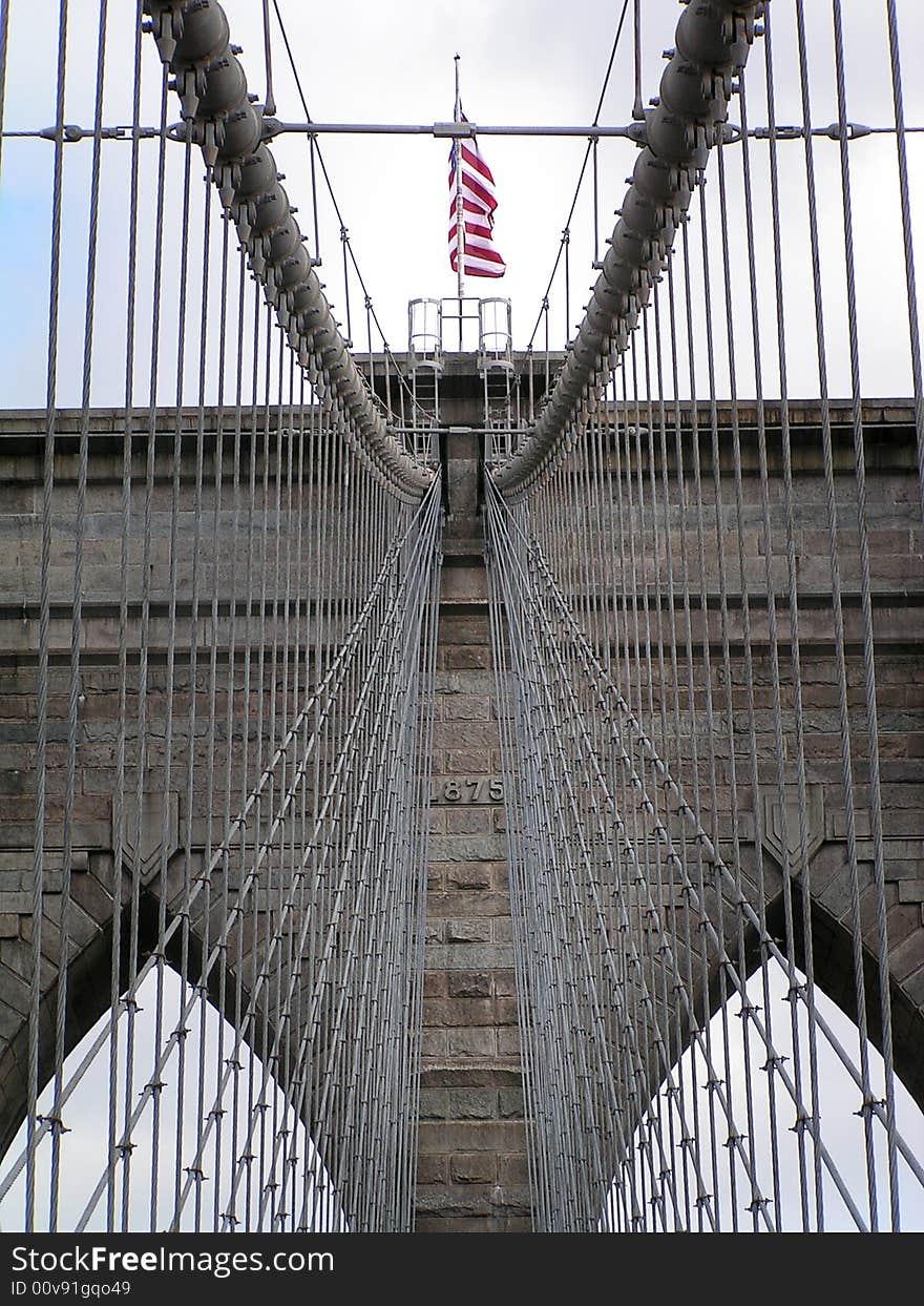 MINOLTA DIGITAL CAMERA, close view of the Bridge, with the stars and stripes flag. MINOLTA DIGITAL CAMERA, close view of the Bridge, with the stars and stripes flag.