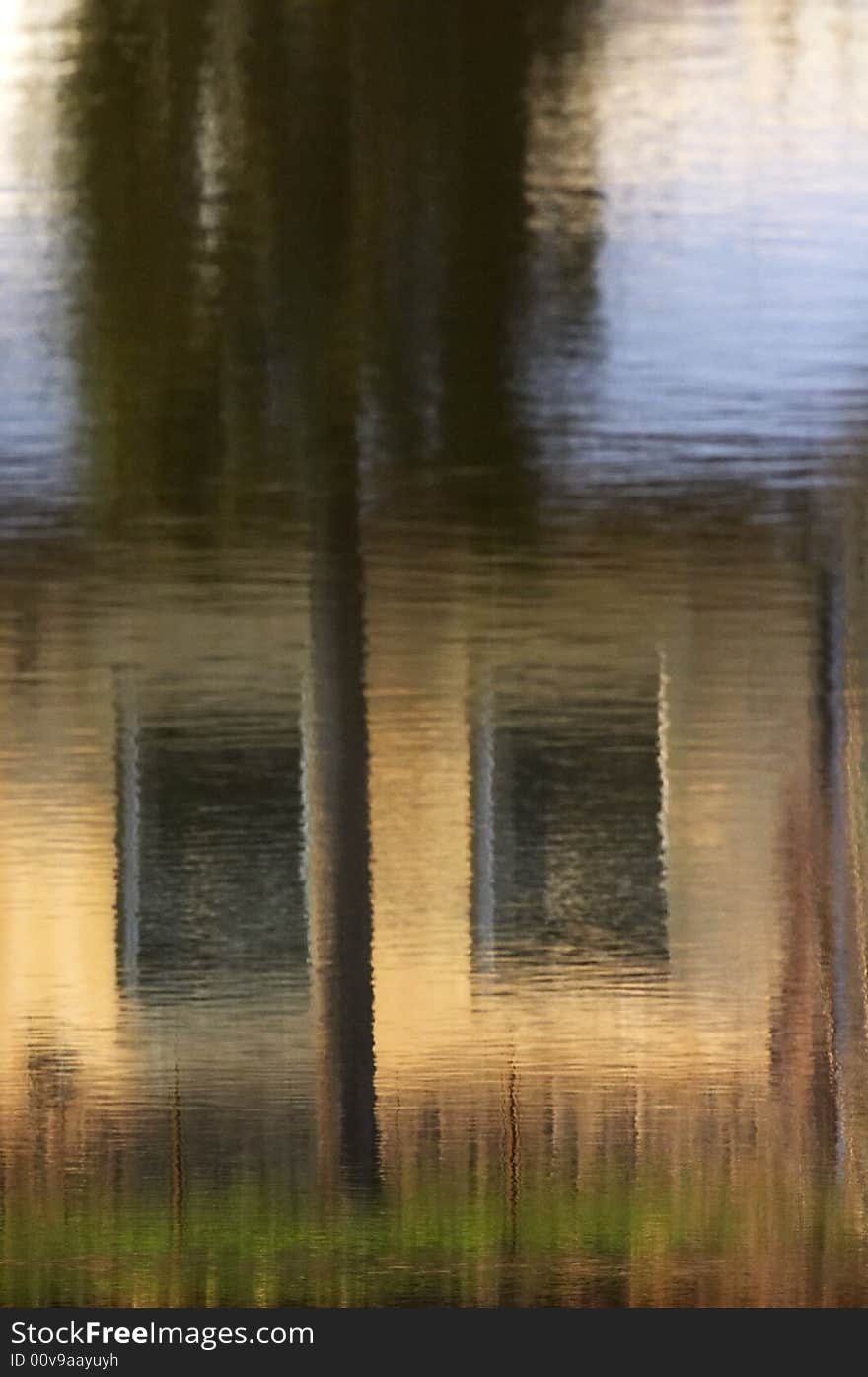 House reflecting in the water. House reflecting in the water