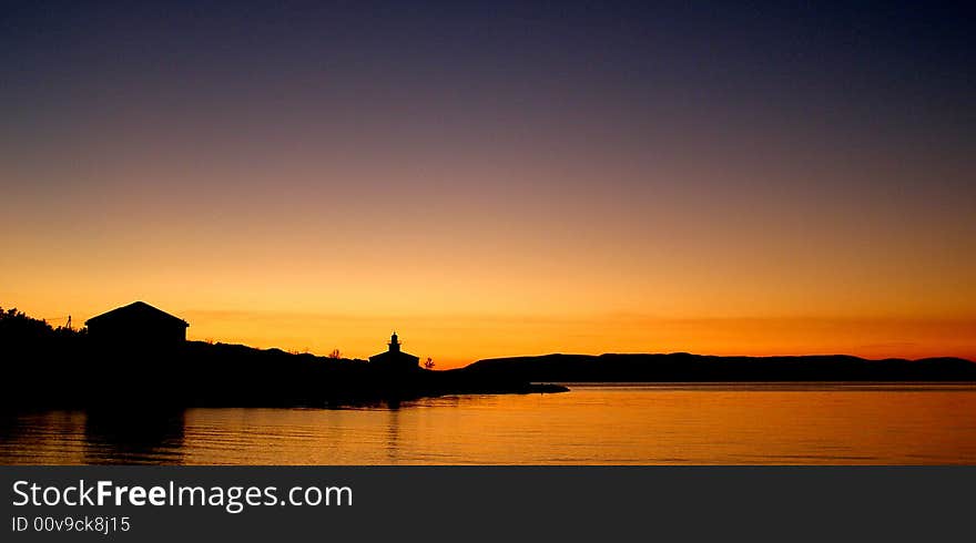 Sunset in my hometown Makarska - Croatia, peninsula St. Peter