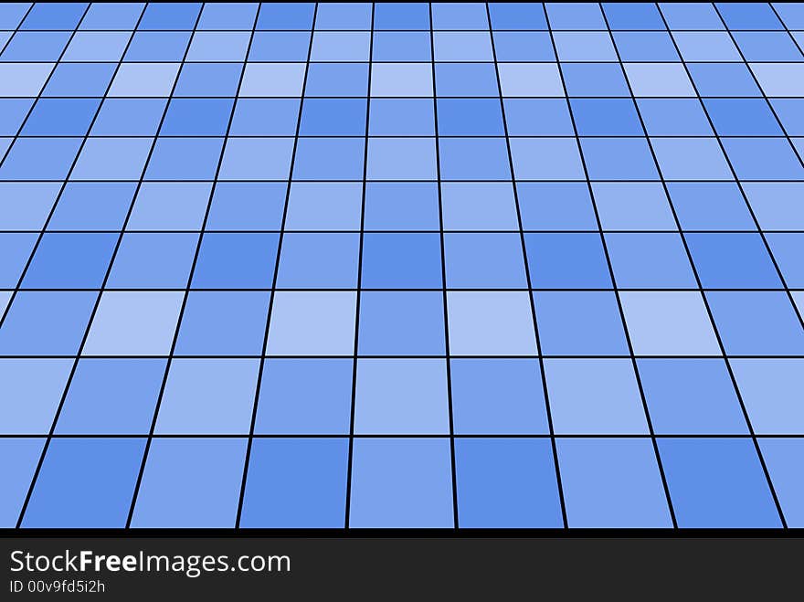 Illustration of blue tiles with close perspective. Illustration of blue tiles with close perspective