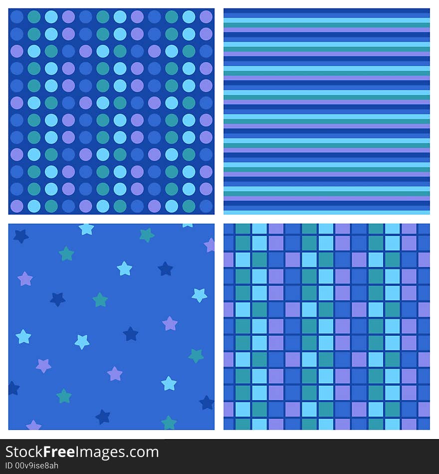 4 blue, green and purple backgrounds. 4 blue, green and purple backgrounds