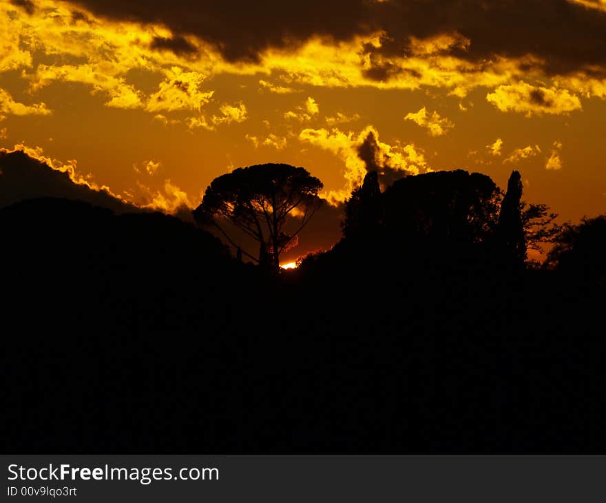 A beautiful sunset in Florence - Italy. A beautiful sunset in Florence - Italy