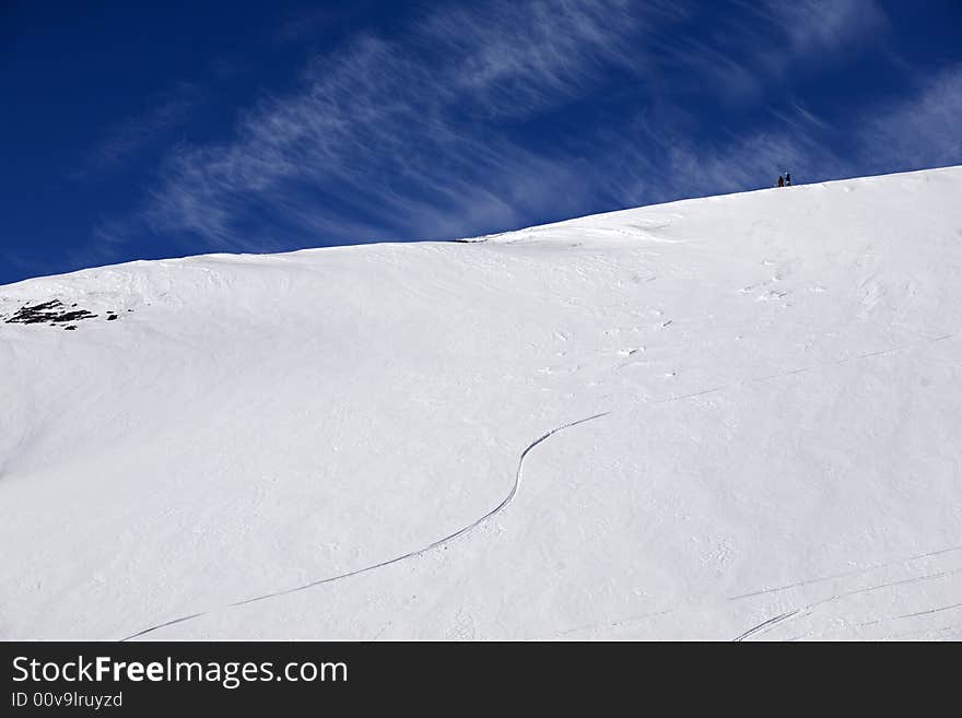 Winter blue sky