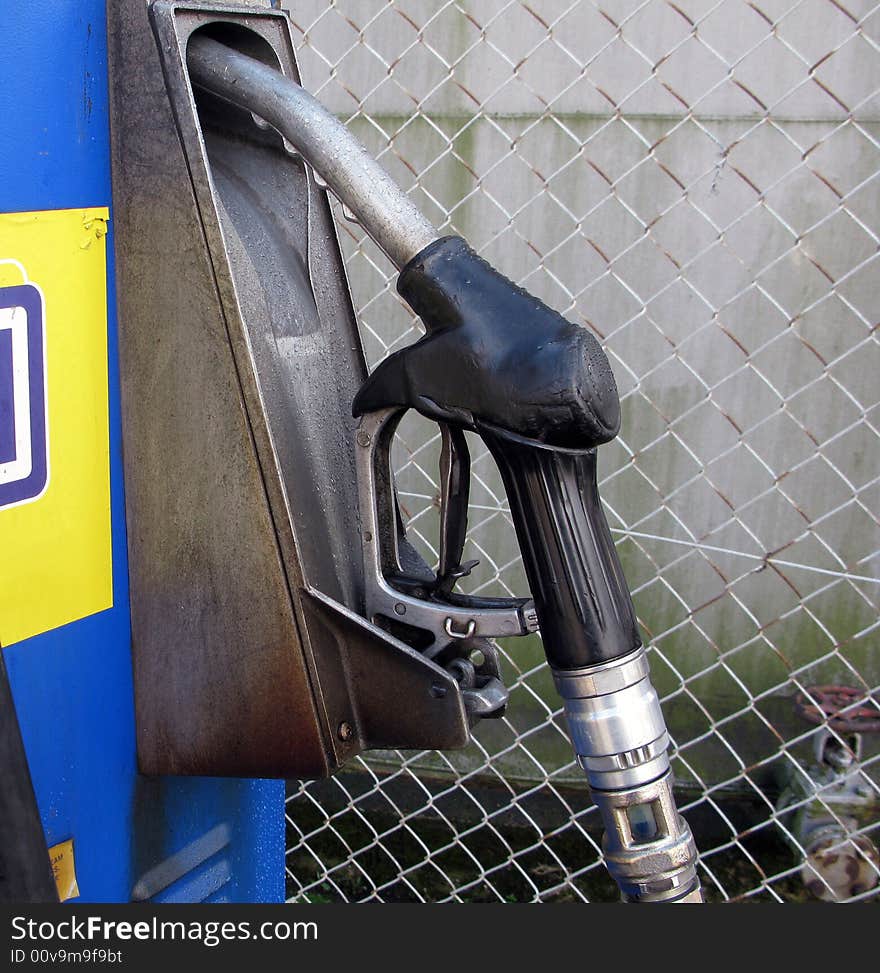 Close up of an old petrol pump