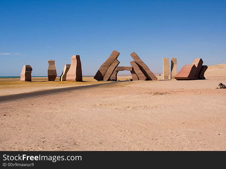 The Stone gate in desert