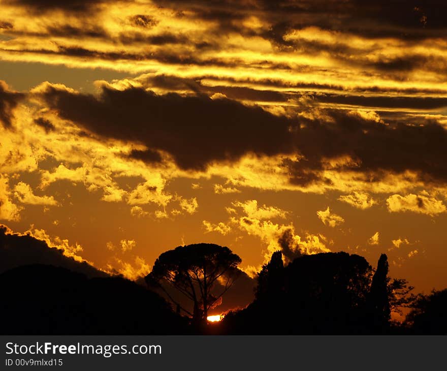 A beautiful sunset in Florence - Italy. A beautiful sunset in Florence - Italy