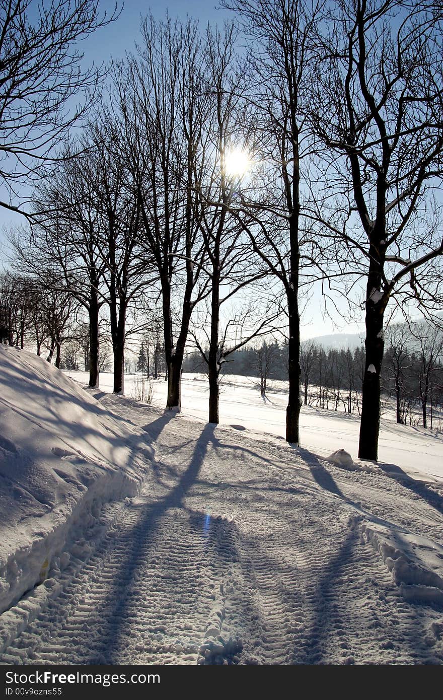 White winter in Czech Republic / Europe. White winter in Czech Republic / Europe