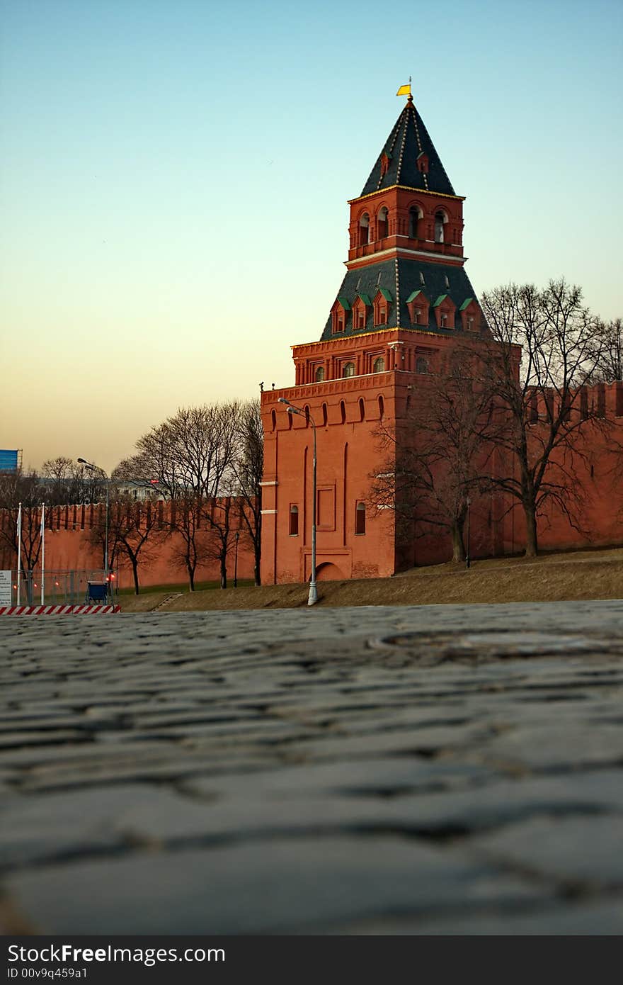 Moscow Kremlin. view from red square on sunrise