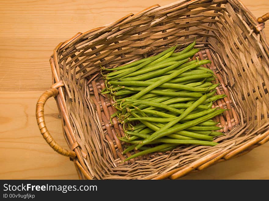 Basket Of Green Bobby Beans