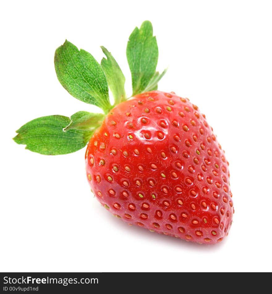 Strawberry close-up isolated on white