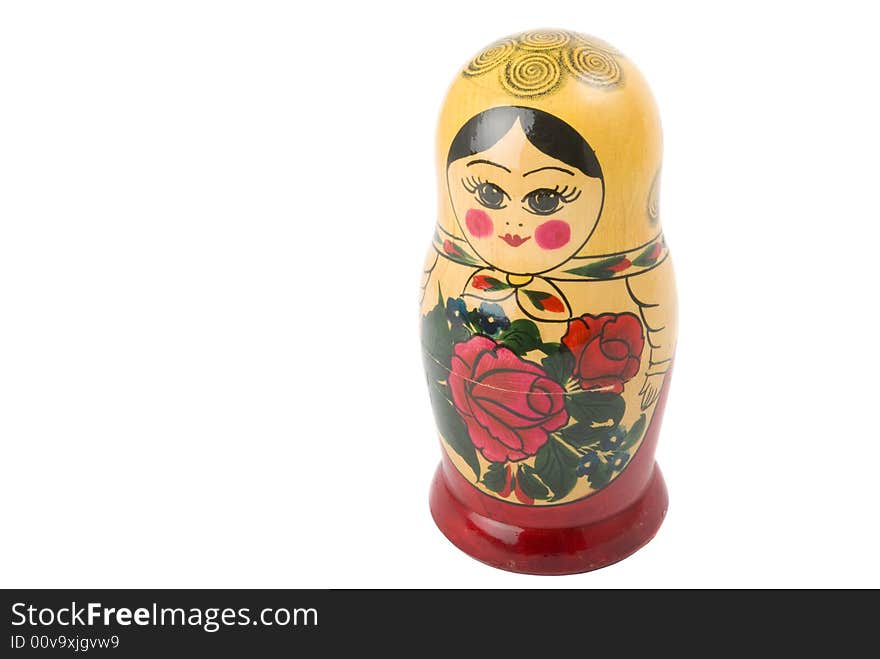 Single russian traditional doll matreshka. Two light source. Single russian traditional doll matreshka. Two light source.