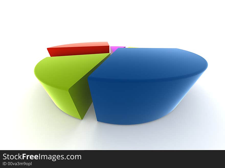 Statistics - 3d isolated multicolor diagram. Statistics - 3d isolated multicolor diagram