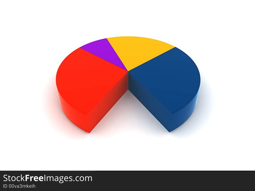 Statistics - 3d isolated multicolor diagram. Statistics - 3d isolated multicolor diagram